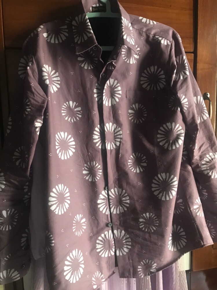 Asta Sibori Kemeja Batik Pria Lengan Panjang Slimfit Katun Printing Hem Baju Seragam Kantor Modern