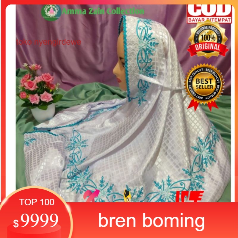 Mukena Terusan Dewasa Bordir Polino Motif Padi Padi simpel elegant/Mukena Terusan Dewasa polino baha