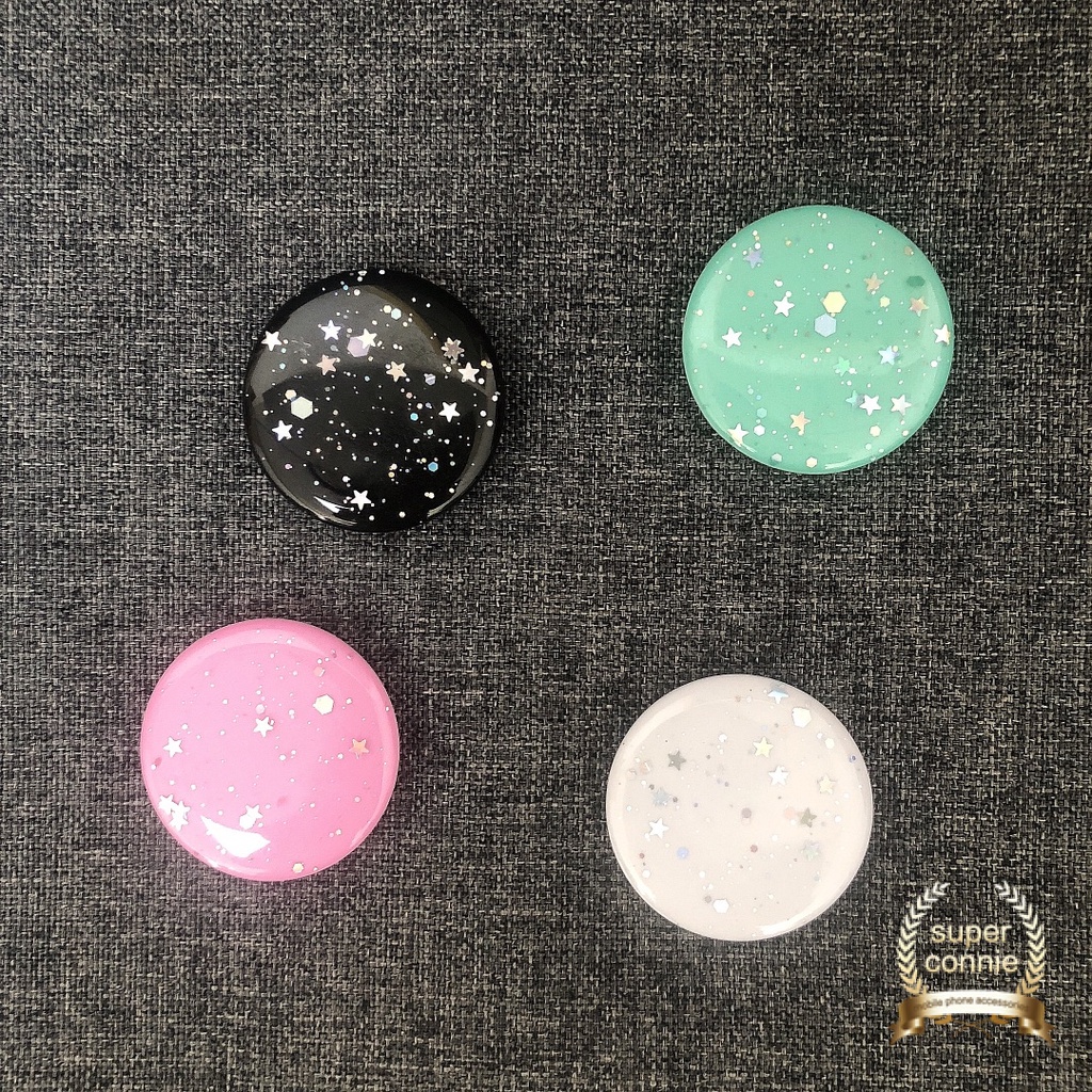 Ins Hot Fashion Bling Glitter Star Popsocket Candy Macaron Phone Stand Holder