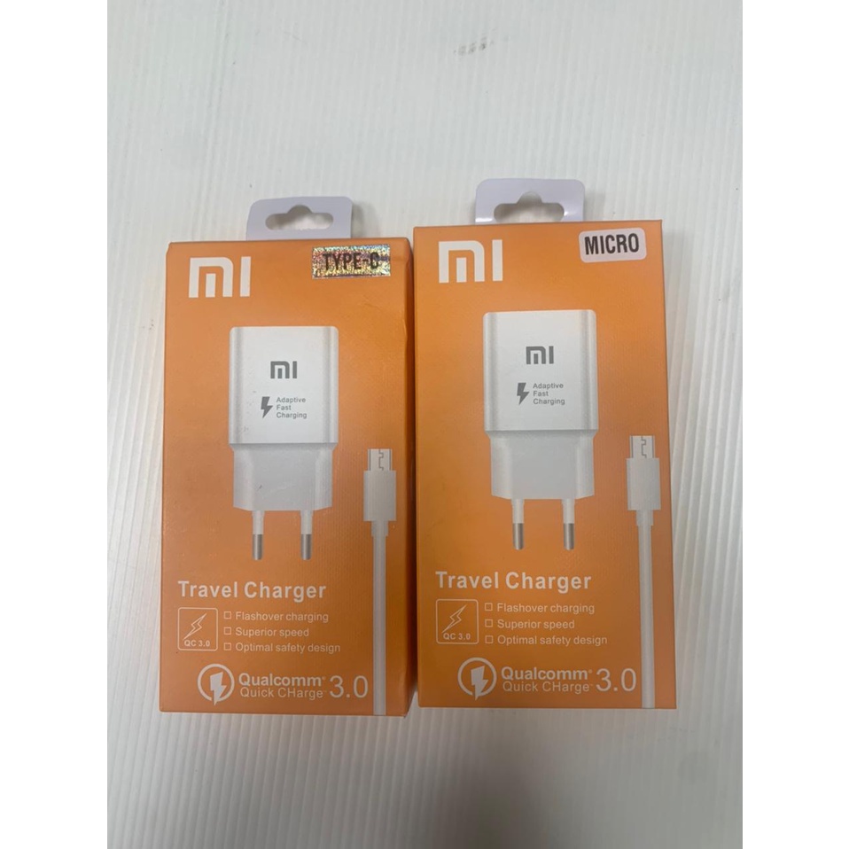 Charger Xiaomi 2in1 M-08ES Micro Dan Type C Travel Adapter MI 3.0 Qualcom quick charging casan isi daya cepat bisa buat semua HP kualitas original