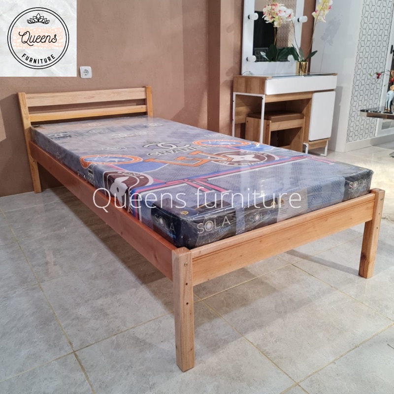 Ranjang kayu solidwood uk 90 x 200