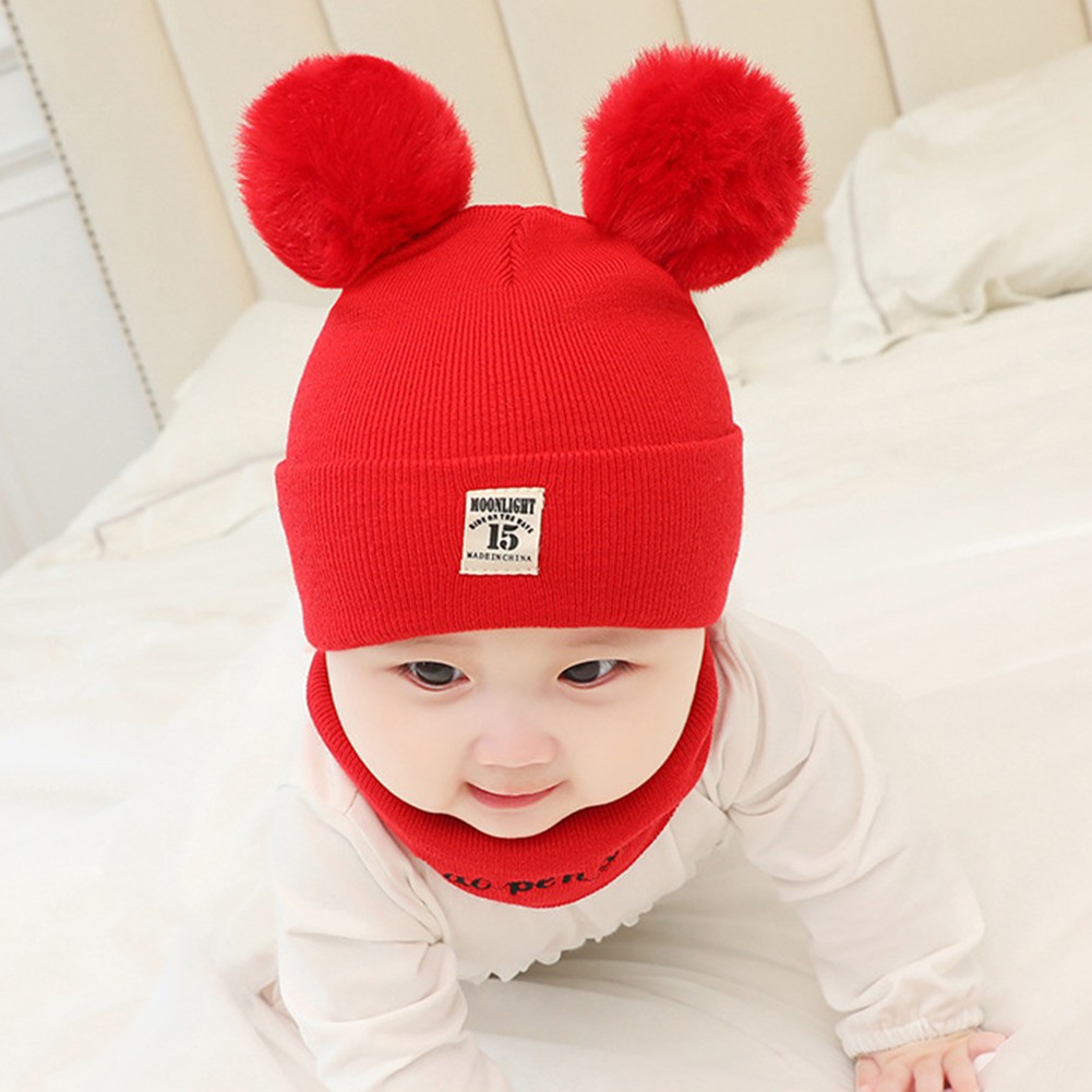 boys red hat and scarf