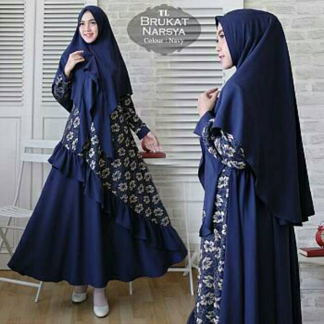 Gaamis syari brukat mewah bahan mossCrepe terbaru /fashion syari lucu cantik mewah /syari pesta
