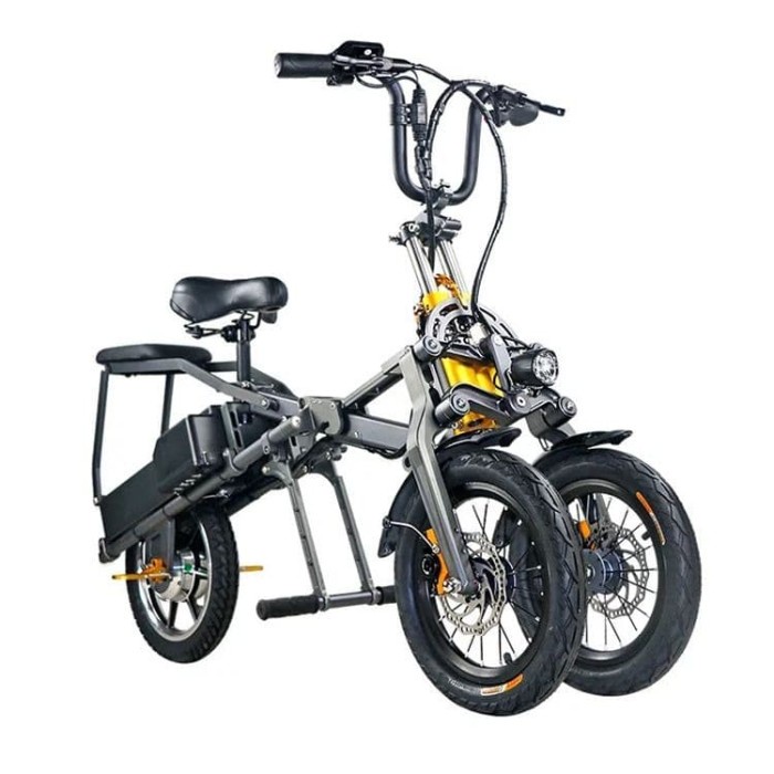 Sepeda listrik lipat foldable e-bike wheel tricycle roda 3 17.5ah 70km