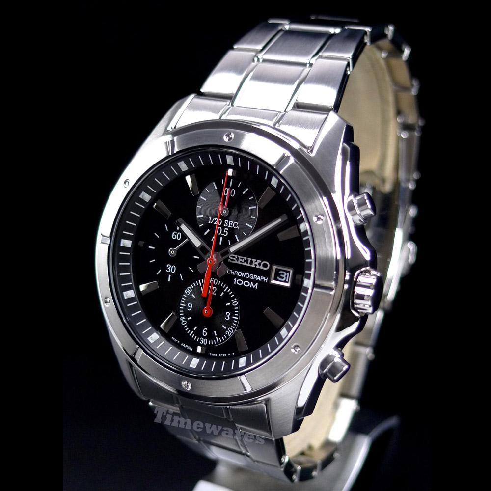 Seiko Quartz SNDB67P1 Chronograph Black Dial | Jam Pria SNDB67