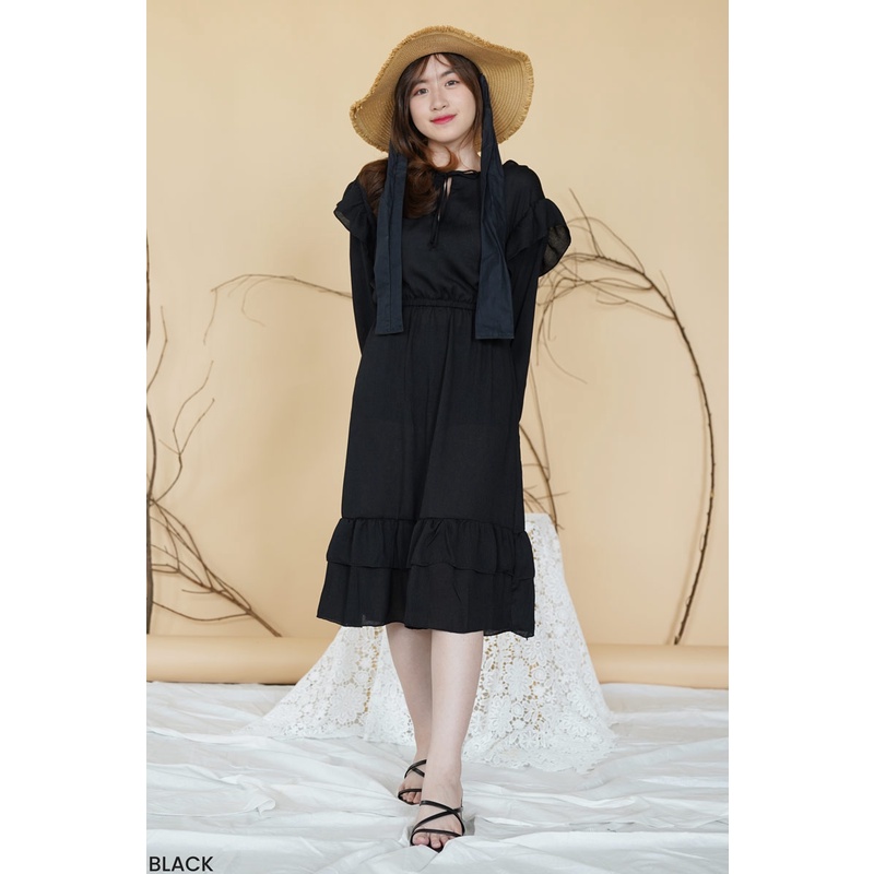 Naomi Crinkle Dress Casual Dres Wanita