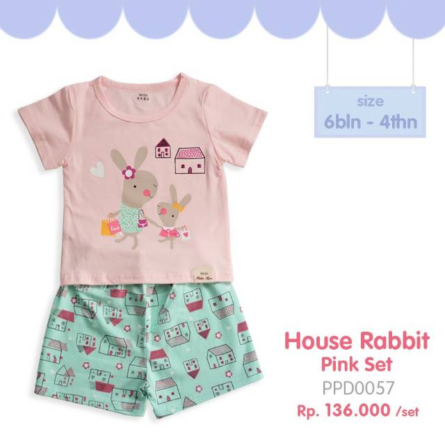 HOUSE RABBIT PINK SET
