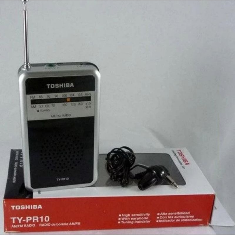 TOSHIBA RADIO POCKET TY PR 10 AM FM DENGAN EARPHONE