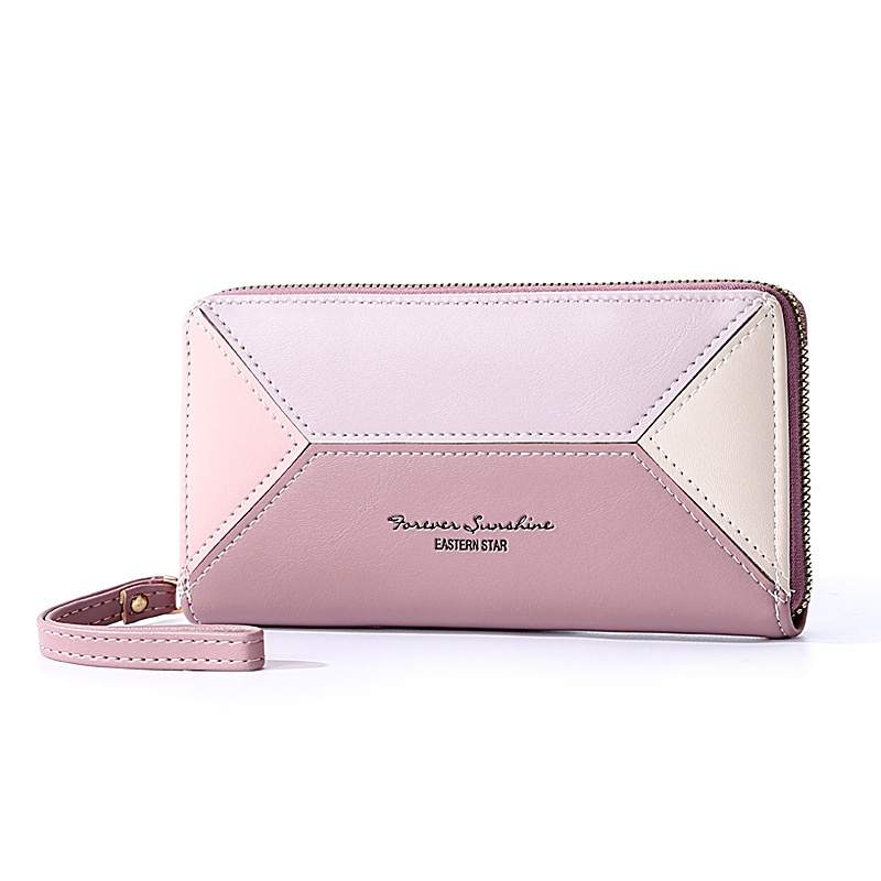 DOMPET PANJANG WANITA KULIT PREMIUM PINK GEMINA WA549P3 CEWEK KOREA IMPORT TALI PENDEK RESLETING KARTU UANG BRANDED FASHION BATAM REMAJA KEKINIAN MURAH