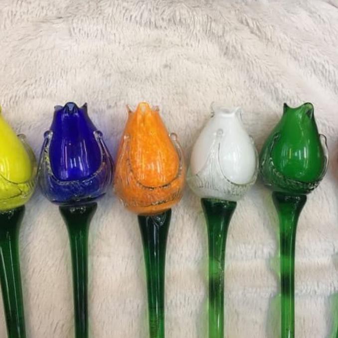 Bunga kristal tulip 40cm/ Bunga tulip kaca