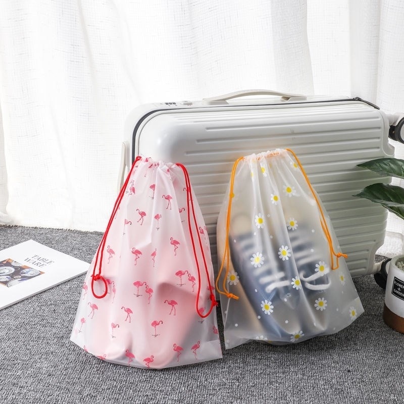 Kantong Pouch Serut Anti Air Penyimpanan Serbaguna Tas Serut Motif