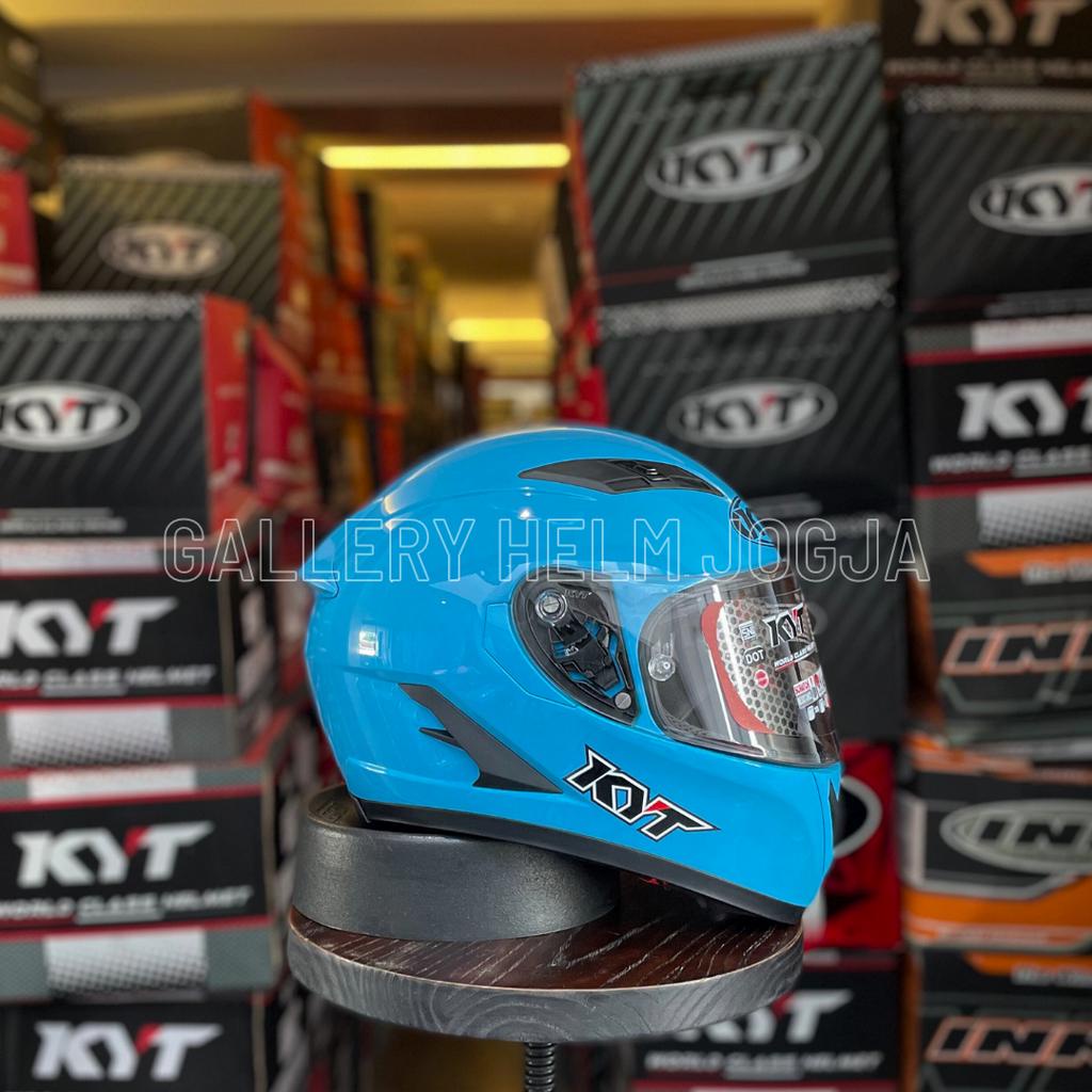 KYT Falcon FR Solid Sky Blue / helm terbaru / helm kyt / helm full face  / 100% original / helm falc