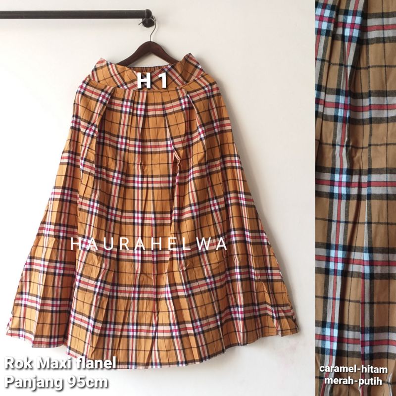 ROK FLANEL IMPORT PANJANG HAURAHELWA /ROK TARTAN FLANEL PANJANG-H 1