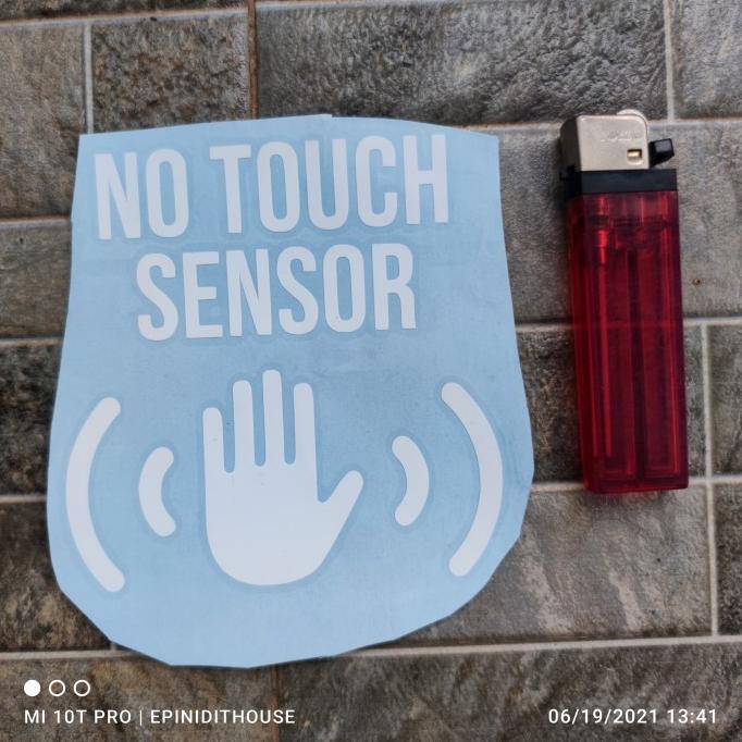 

No touch sensor protokol kesehatan lift parkir covid sign cut stiker