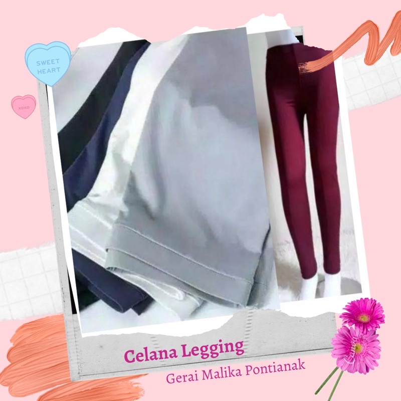 Celana leging legging polos panjang wanita dalaman inner bawahan perempuan dewasa muslim muslimah mu