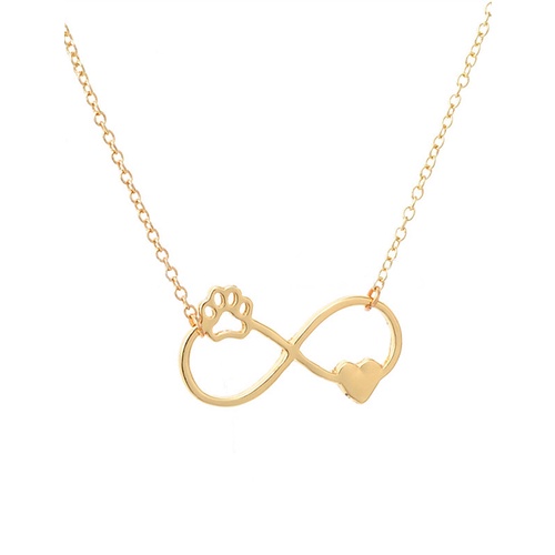 LRC Kalung Fashion Silver Pet Foot Geometry V5097X