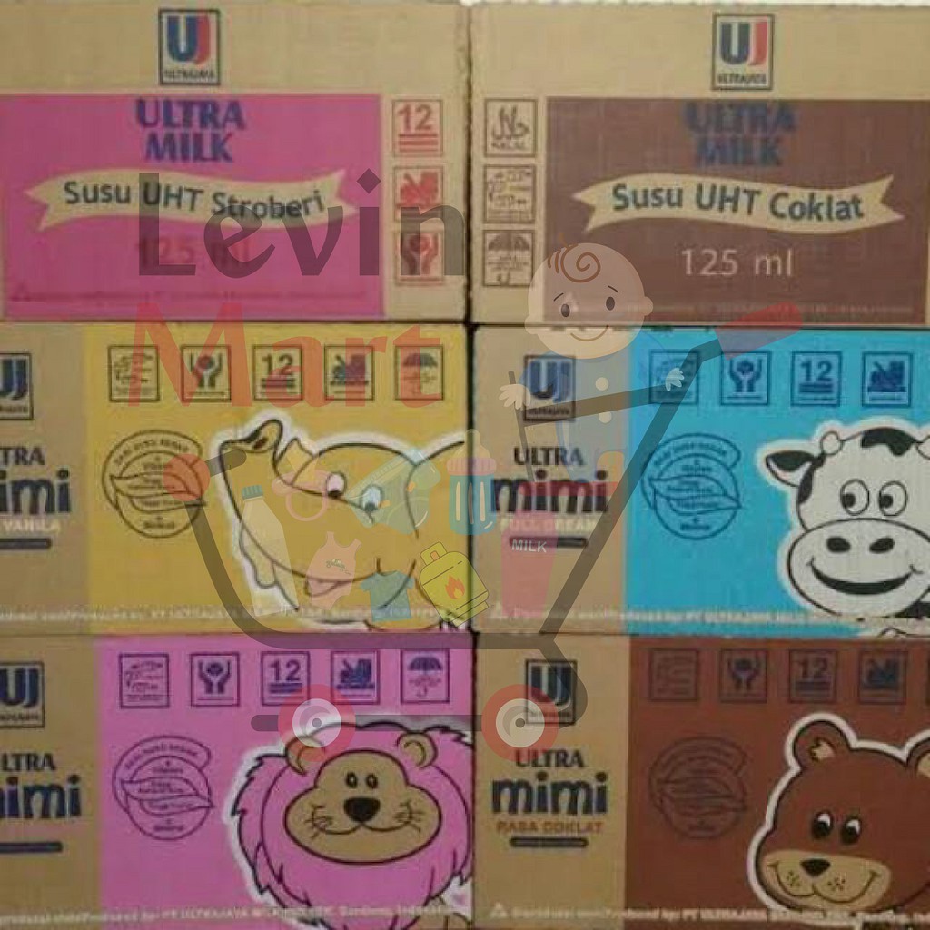 SUSU ULTRA MIMI UHT 125ML / SUSU ULTRA MIMI UHT 125 ML RASA FULL CREAM/RASA STRAWBERRY/RASA COKLAT