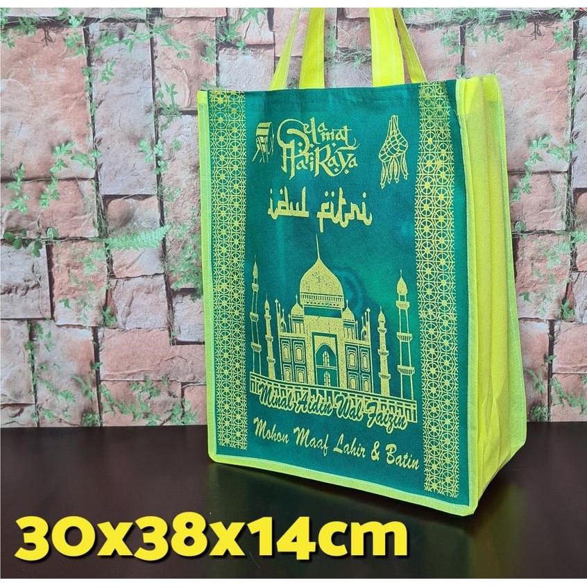 

Tas Kain Spunbond IDUL FITRI/Goodie bag Lebaran BESAR UK 30x38x14