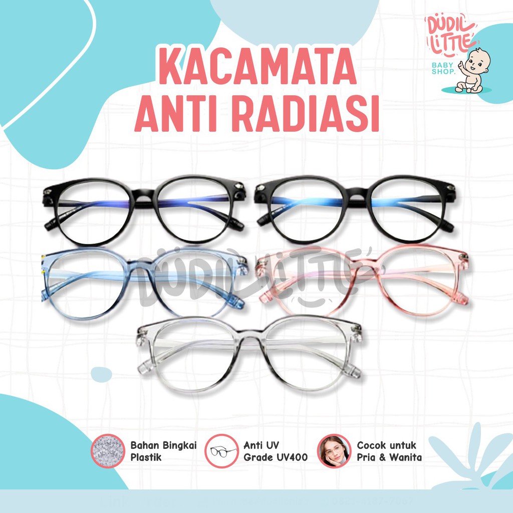 KACAMATA ANTI RADIASI UNISEX SUN GLASSES LENSA TRANSPARAN
