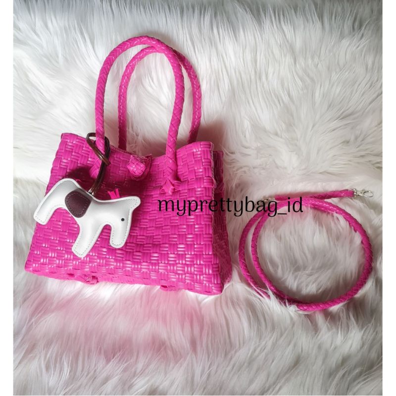 (TANPA ACCESORIES) READY LUNA BAG Mini Patty Plus Strap Tas Jali Tas Jaly Tas Anyaman Plastik Premium