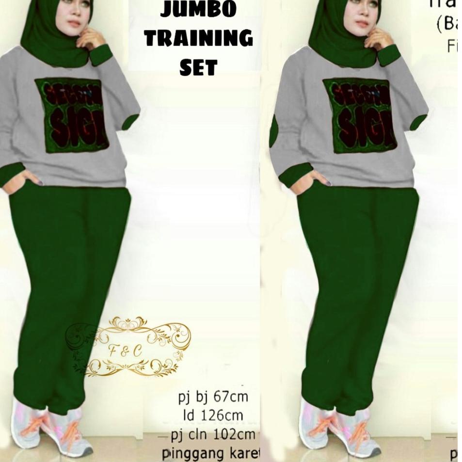 Langsung Beliii.. KENZHOU_SHOP FD- setelan sweater wanita jumbo / stelan modis / ST SARI JUMBO TRAIN