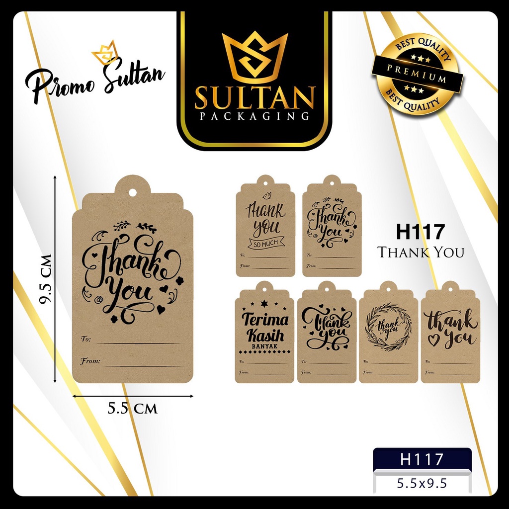 

SULTAN - Hangtag Thank you - Tag Box Kado Ucapan Terimakasih - H94