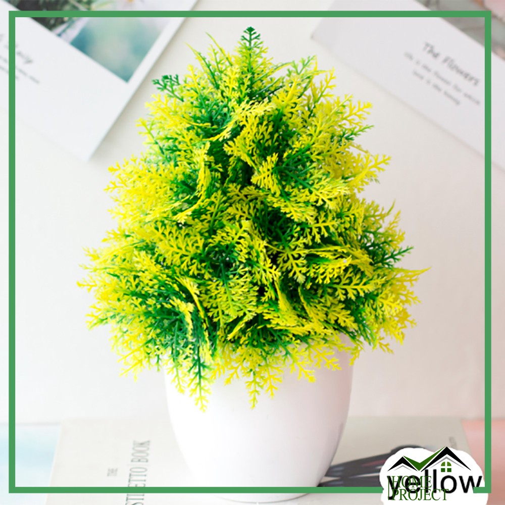Pot Tanaman Bunga Plastik Moderen Hiasan Bunga Artificial Flower Tanaman Bunga Type Eye Grass-EYEGRASS-Kuning