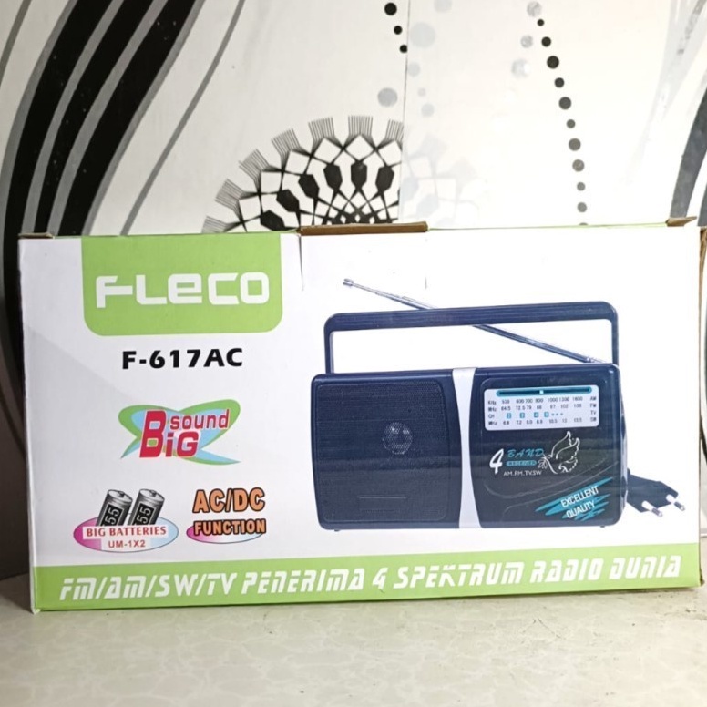 COD RADIO FLECO F-617AC FM/AM/SW/TV PENERIMA 4 SPEKTRUM RADIO DUNIA//RADIO FLECO AC/DC 4 BAND FLECO F-617AC BIG SOUND