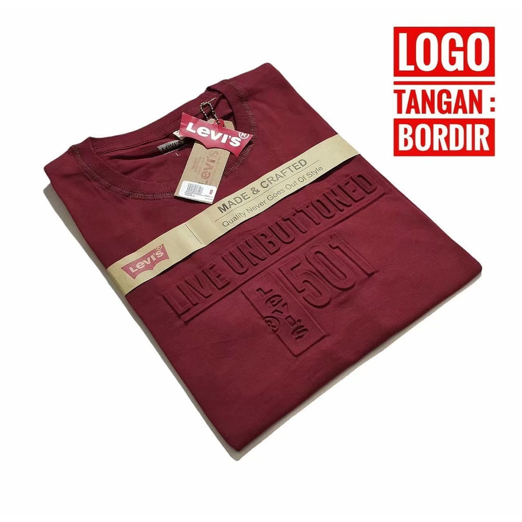 KAOS PRIA L.VIS UNBOTTONED EMBOS / TIMBUL PREMIUM LENGAN PENDEK M L XL