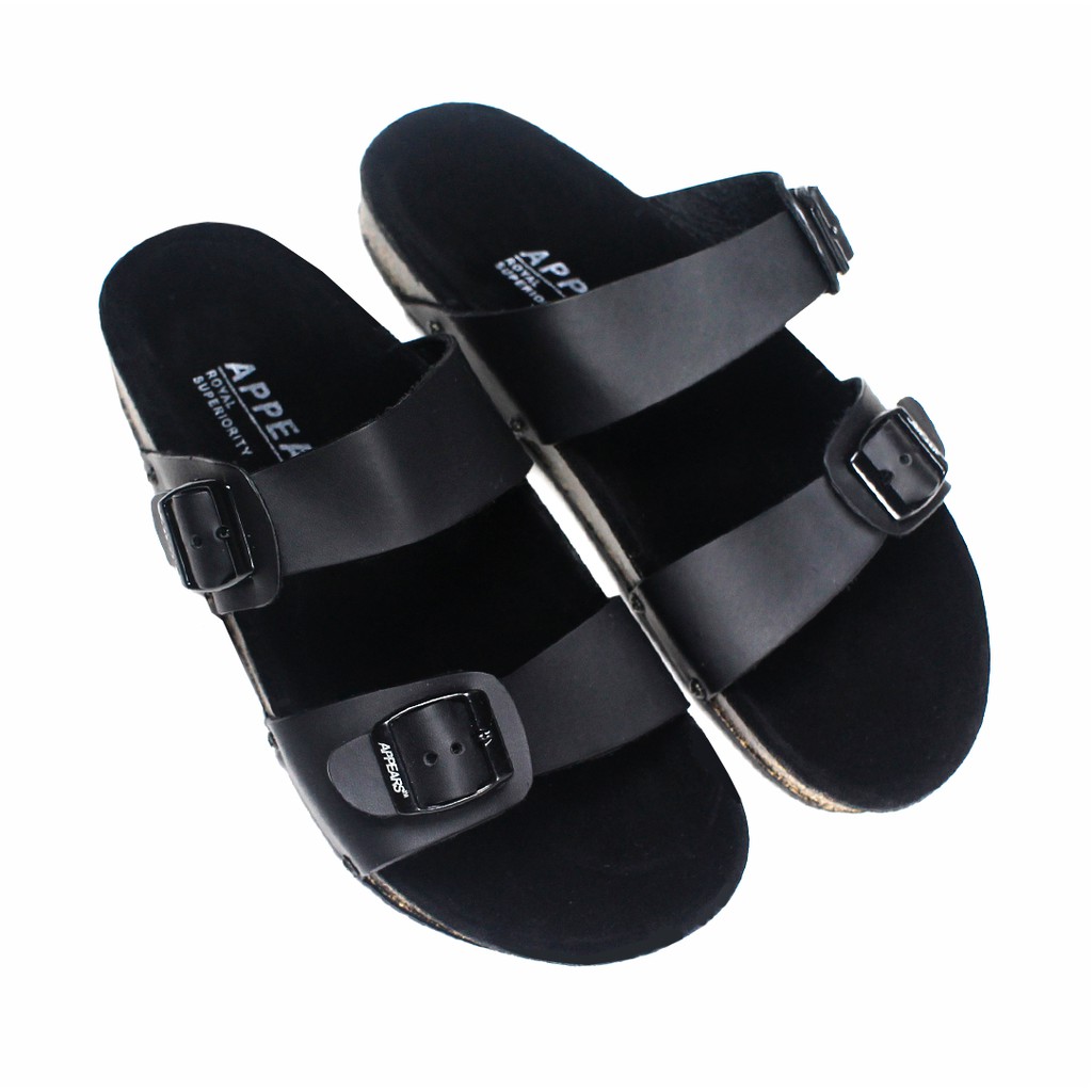 Sandal Appears Birkens TwoLogic Authentic ( Black Fur )