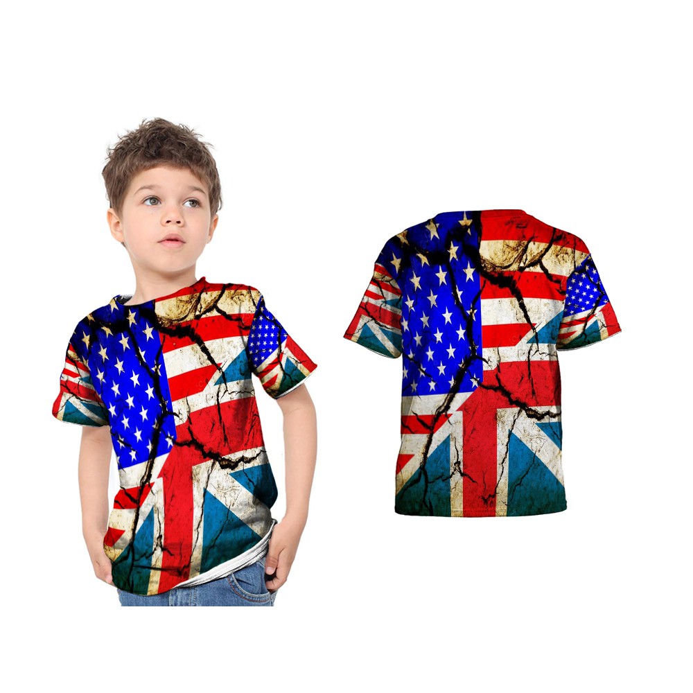 Kaos Baju Anak Bendera Inggris Amerika Custom Premium art 1