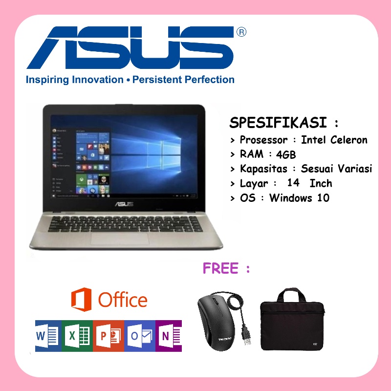 Laptop ASUS X441M X441MA [INTEL N4000] RAM 8GB SSD 512GB Win10