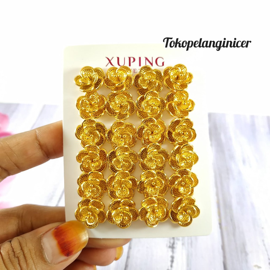 Anting Xuping Model Bunga Permata Mekar  Anti karat