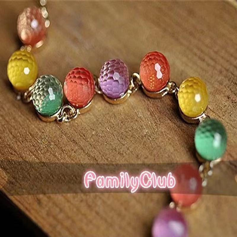 (Hello Girl)G02 Gelang Tangan Motif Bulat Dazzling Permata Pelangi Wanita Import