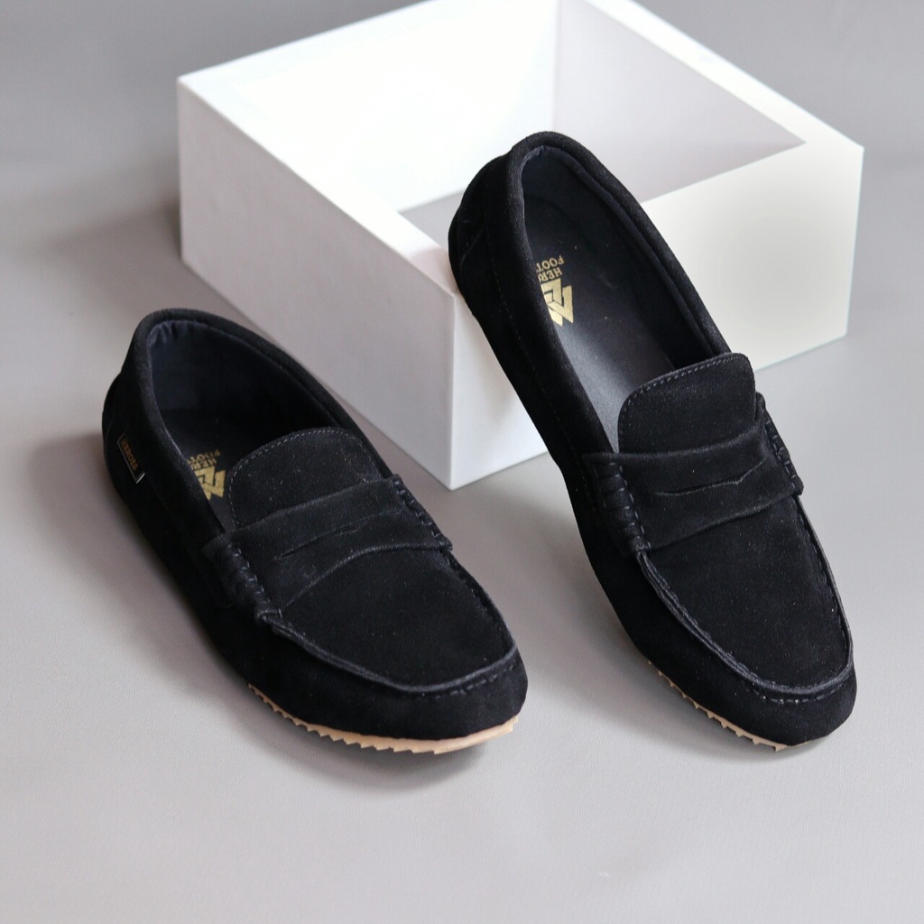 SEPATU SLIP ON PRIA MULES PANSUS COWOK DEWASA ORIGINAL HEROES SUEDE HITAM CREAM TAN SANTAI CASUAL KASUAL FORMAL KANTOR KERJA GEREJA PESTA KONDANGAN MURAH TERBARU TERLARIS