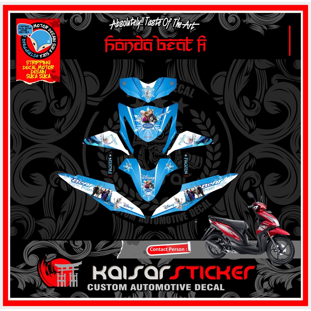 Sticker Striping Motor Stiker Decal Beat Fi Anime Frozen
