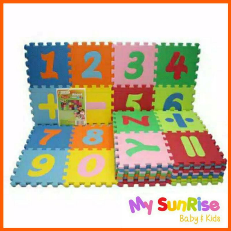 Evamats / EVAMAT 15x15cm / Huruf Angka / Playmat Karpet Bermain / Karpet Serbaguna
