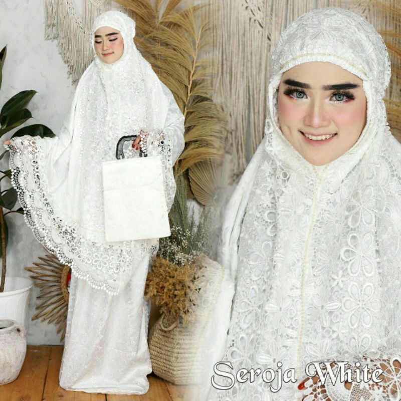 mukena sutra seroja/mukena sutra paris dewasa/mukena seroja premium/mukena prada