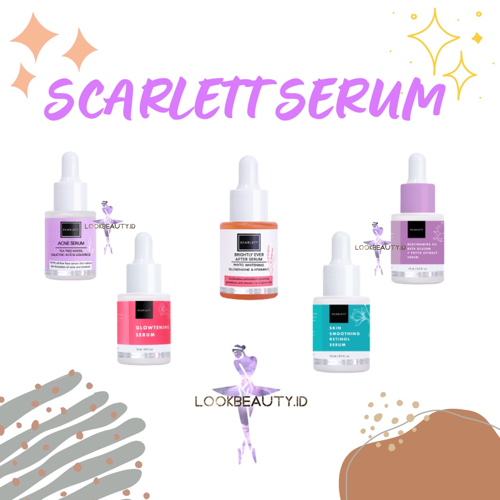 (READY) SCARLETT WHITENING SERUM & CREAM - SCARLETT CREAM ACNE - SERUM BRIGHTLY EVER AFTER DAY NIGHT