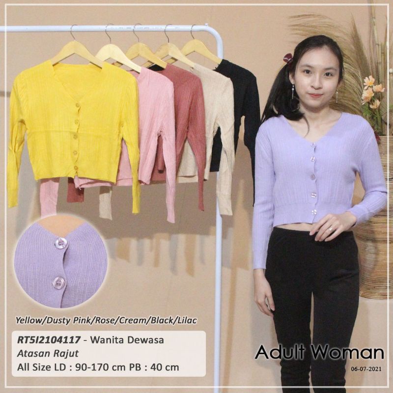 Kaos baju wanita dewasa Cardigan rajut atasan polos