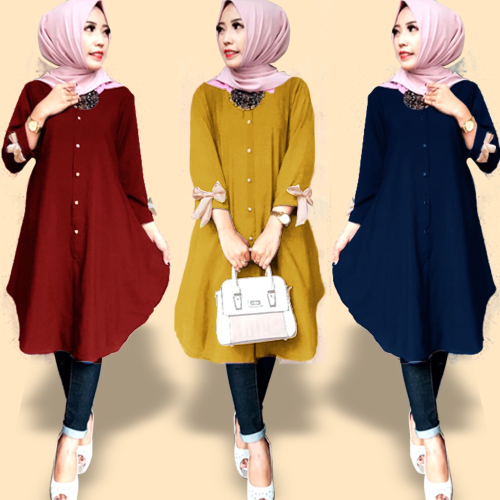 Cleo Mosscrepe Tunik  Tunik  Muslim Muslim Fashion 