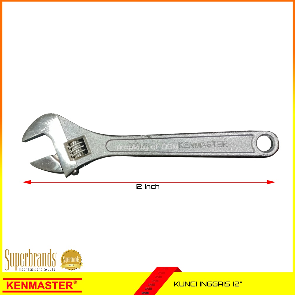 Kenmaster Kunci Inggris 12&quot; / Adjustable Wrench