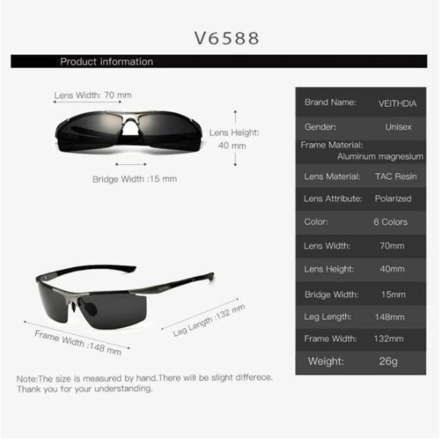 Kacamata polarized anti silau Siang Malam sunglasses l ORIGINAL VEITHDIA Night Vision Driving Sport