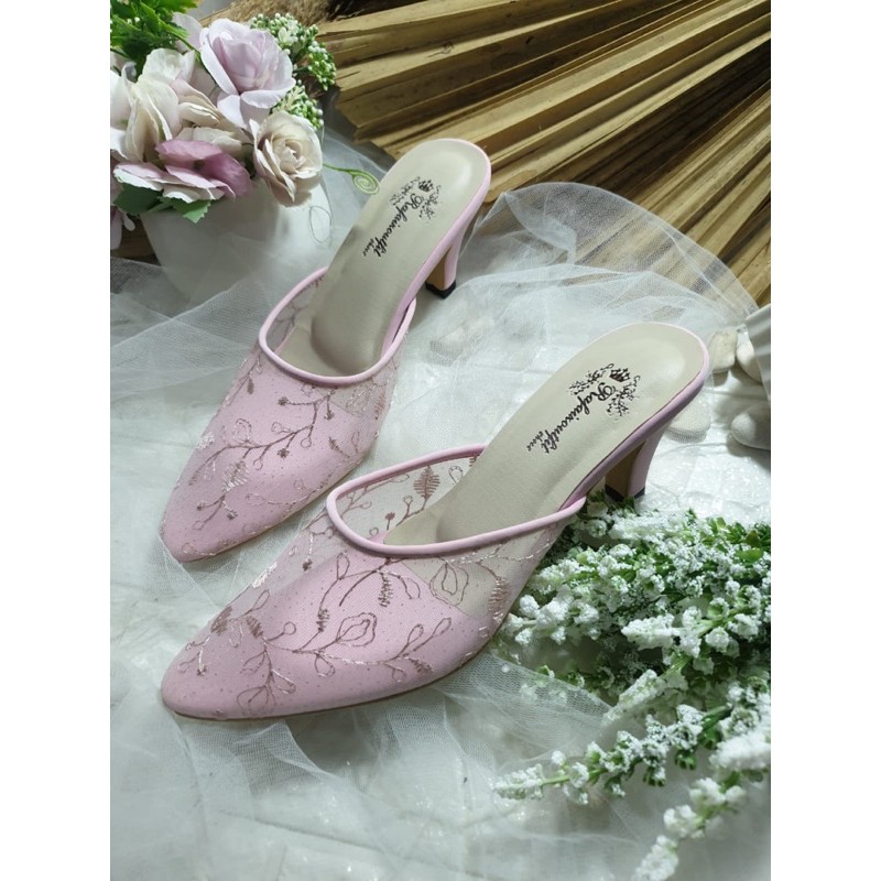 sepatu Alina pink sepatu wanita cantik 7cm