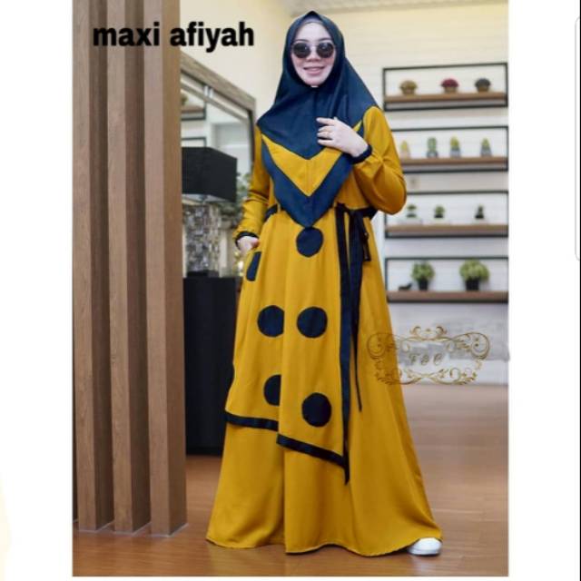 Maxy Afiyah, maxy dress, dress muslim, long dress, dress lebaran, baju lebaran, gamis, gamis Ramadan