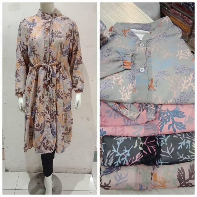 Tunik bahan ceruty baby doll