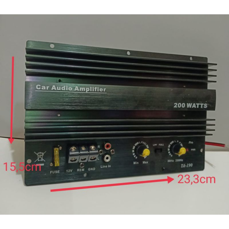 power monoblock YA-190 kit bastube aktif 12 volt 200 Watts