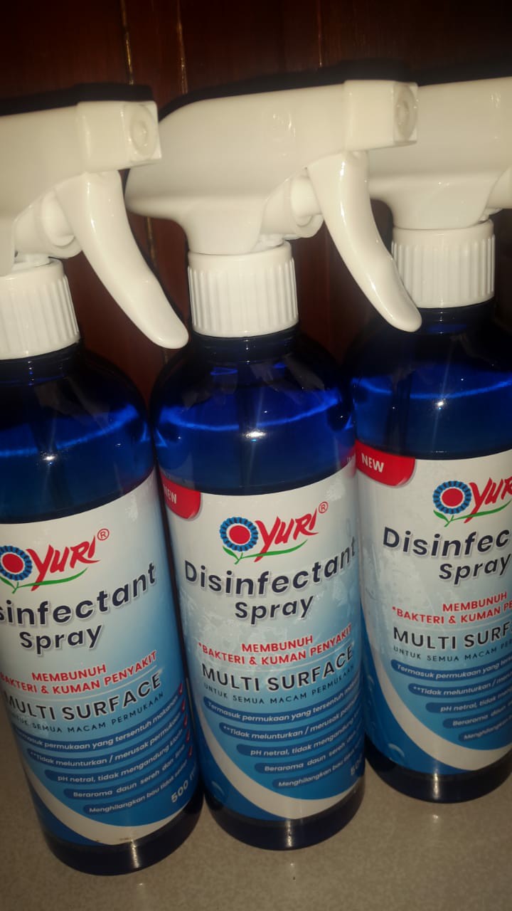 Disinfectant Desinfektan Desinfectant Yuri Spray Semprot 500ml (gojeg/grab/instnt Kurir Only)