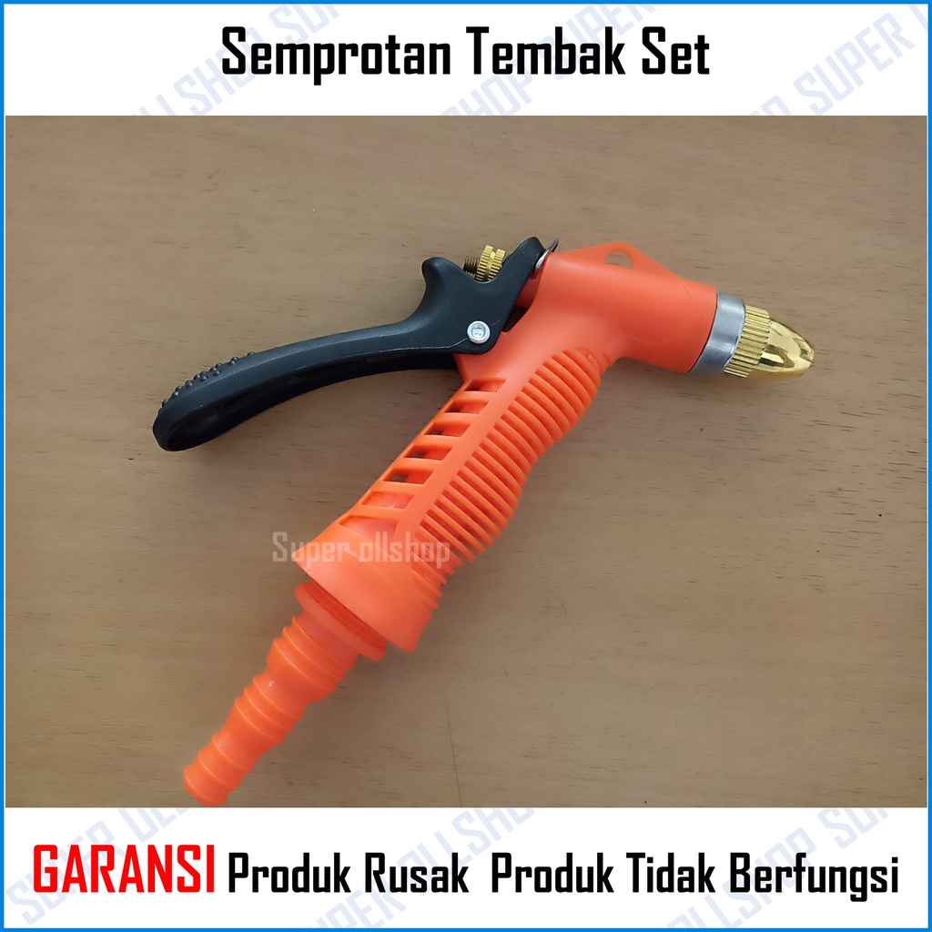 Semprotan Tembak Set Clamp Klem Cincin Hose Konektor Selang Air Siram Taman Cuci Mobil Motor 1 Paket Murah