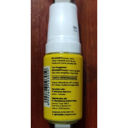 Obat Antiseptik Betadine 5 ML / Membunuh kuman penyebab Infeksi